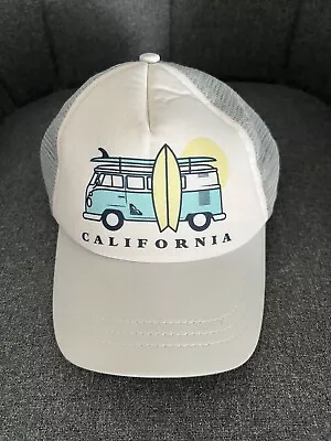 Roxy Surf Bus Snapback Trucker Mesh Foam Hat Cap California Gray • £18.31