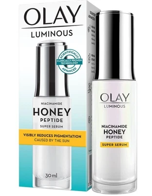 $75 • Buy 3X Olay Luminous Niacinamide Honey Peptide Super Serum 30ml - RRP $180