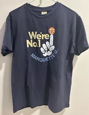 19Nine Marquette Warriors 1977 Champs T-Shirt We’re No. 1 Blue Men's Medium • $23.77