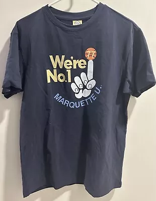 19Nine Marquette Warriors 1977 Champs T-Shirt We’re No. 1 Blue Men's Small • $23.77
