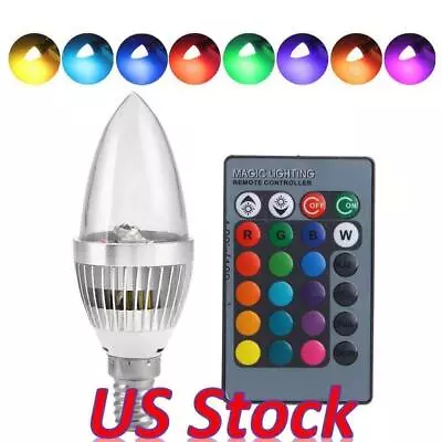 1-10X RGB LED Bulb E12/14 Candelabra Color Changing Light Lamp Remote Control US • $11.11