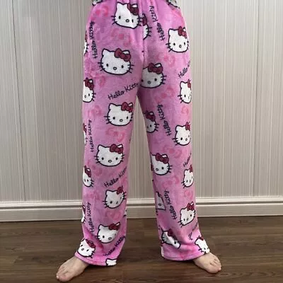 Cute Hello Kitty Plush Sleepwear Pants Casual Wear Pants Y2K Vibes Home Fur • $32.87