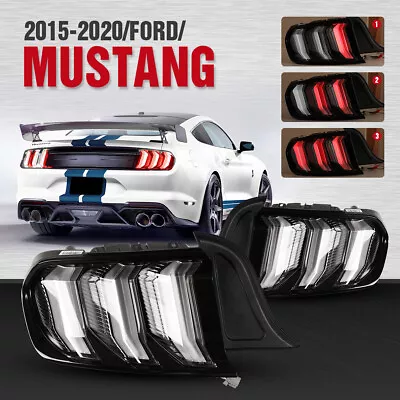 For 2015+ Ford Mustang Tail Lights LED Sequential Turn Signal Clear Euro Style • $369.99