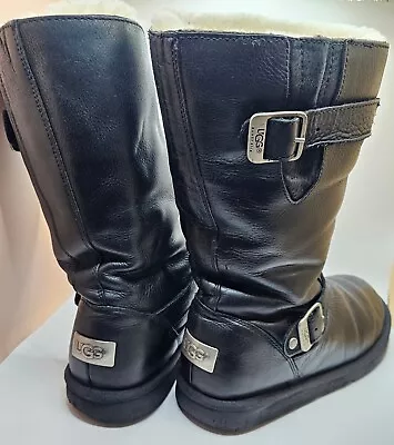 UGG° Australia Kensington 5678 Black LeatherBoots UK 7.5 RRP £240 • £90