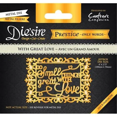 SHOP CLEARANCE SALE - Crafters Companion Prestige Die - With Great Love New • £2.50