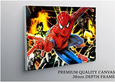 Spider Man Collage Super Hero Large CANVAS Art Print A0 A1 A2 A3 A4 • £20.66