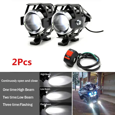 $28.40 • Buy Motorcycle LED Headlight Driving Spotlight Spot Head Lamp Fog Light With Switch