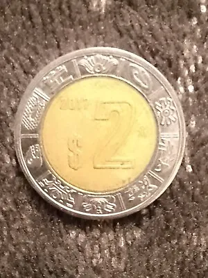 2017 Mexico Pesos 2 Dollar Coin. Circulated & Collectable! • £1.45