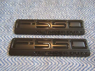 2x BLACK FOR 2005-2010 F550 XL SUPER DUTY FENDER TAILGATE EMBLEMS • $32.99