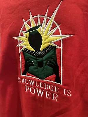 Vintage Jerzees Cotton Sweats USA KNOWLEDGE IS POWER EMBROIDERED XL Sweater • $83.22