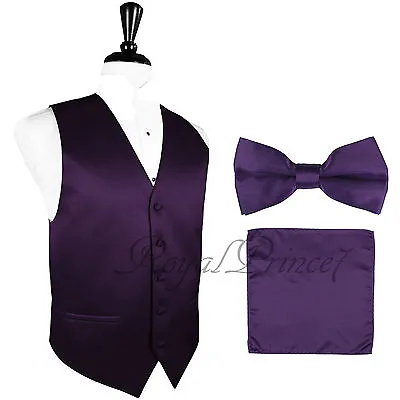 Brand Q SOLID Design Dress VEST Pre-Tied BOW TIE & HANKIE SET For Suit Or Tuxedo • $23.35
