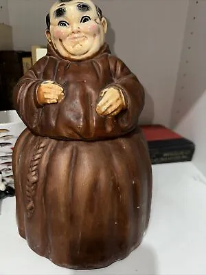 Vintage Original 1960 Cookie Jar Friar Monk Twin Winton Thou Shalt Not Steal! • $39.99