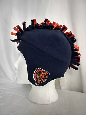 Chicago Bears Youth Size Beanie Ear Flap Mohawk Blue Orange • $12.50