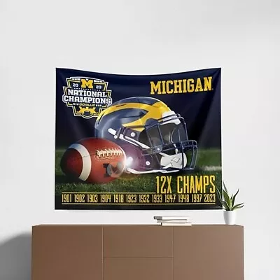 For 2023 Michigan Wolverines Football Fans 3x5 Ft 12x Champs Playoff Flag/Banner • $13.99