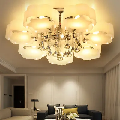 3/5/7 Acrylic LED Ceiling Light Crystal Chandelier Lamp For Living Room Bedroom • £45.95