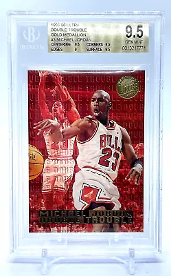 1995-96 Ultra Double Trouble #3 Michael Jordan Gold Medallion BGS 9.5 Gem Mint • $725