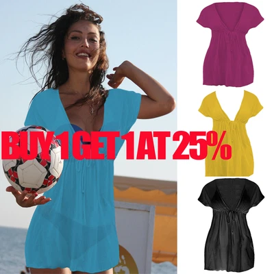 £6.45 • Buy Summer Beach Dress Women Ladies Sexy Bikini Cover Up Swimwear Bathing Suit