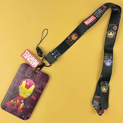 Iron Man Keychain Lanyard Id Holder Brand New Cute Cartoon Version Usa Seller • $8.99