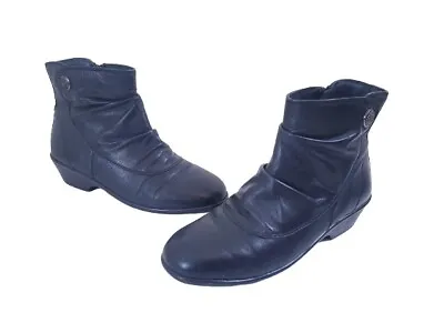 £19.95 • Buy Pavers Womens Ladies Black Leather Slip On Ankle Boots Size 2UK/35EUR Regular 