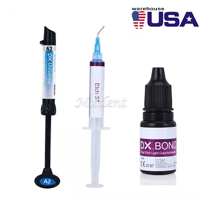 DENTEX Dental Cure Light A2 Composite Resin Bonding Adhesive/ Acid Etching Gel • $8.09