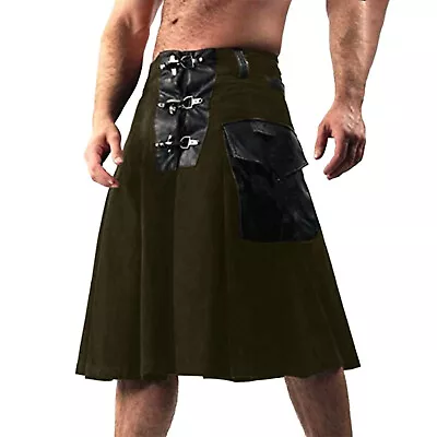 Scottish Cotton Kilt Deluxe Tartan Goth Outdoor Utility Kilts Highland Skirt US • $26.63