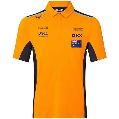 McLaren F1 Men's 2023 Oscar Piastri Team Drivers Polo Shirt - Papaya • $49.99