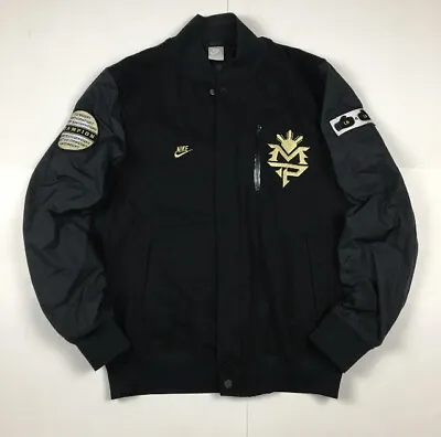 $599.99 • Buy Nike Manny Pacquiao Destroyer Varsity Bomber Letterman Jacket Coat Black Sz Med