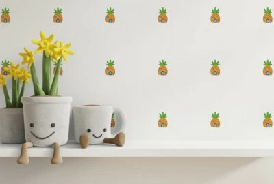 £25.72 • Buy Spongbob's Pineapple Wall Decor Stickers Pattern Art Decals 90 Pcs 3x3  KA36