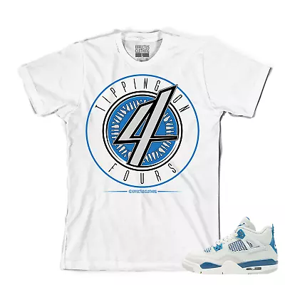 Tee To Match Air Jordan Retro 4 Military Blue Sneakers. Four Fours Tee • $24