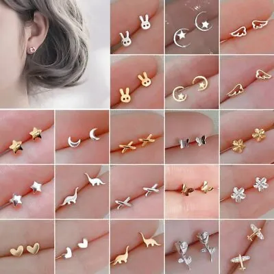 $0.85 • Buy 925Sliver Butterfly Star Small Stud Earrings Jewelry Women Fashion Cute Gift New