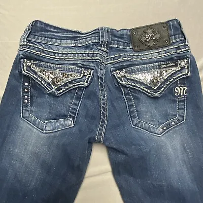Miss Me Jeans Womens 26 Blue Medium Wash Low Rise Skinny • $18.24