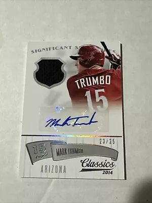 2014 Panini Classics Silver Jerseys /25 Mark Trumbo #53 Auto • $8