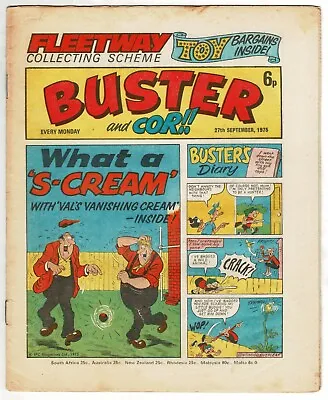 £1 • Buy Buster & Cor! Comic 27th September 1975 Chalky Ivor Lott Tomboy Faceache Snooper