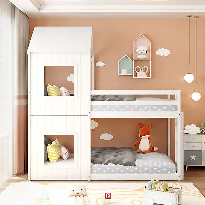 3ft Treehouse Single Bed Bunk Bed Solid Pine Wood Frame Kids Children Sleeper Qr • £319.99