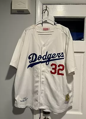 Mitchell & Ness LA Dodgers Sandy Koufax #32 Men's White Jersey Size 54 XXL 2XL • $26