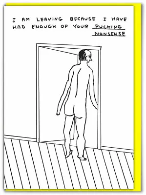 David Shrigley Birthday Greeting Leaving Card Funny Comedy Humour Witty Cheeky • £2.95