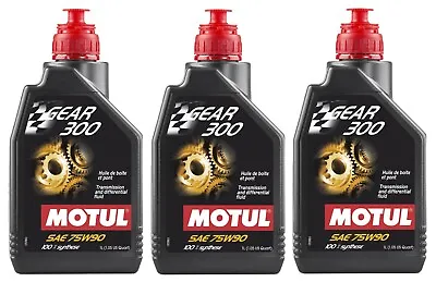 Motul 3 Liter Gear 300 75W90 100% Synthetic Gearbox And Differential Oil 3 X 1L • $58.95