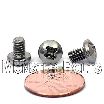 #8-32 X 1/4  - Qty 10 - Phillips Pan Head Machine Screws A2 18-8 Stainless Steel • $4.90