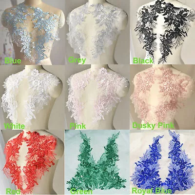 Shimmery Sequined Flower Corded Embroidery Lace Applique Party Dress Motif • £5.99