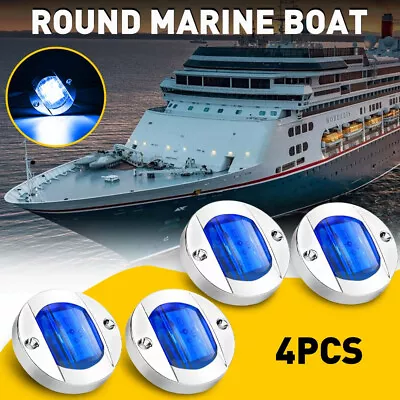 4PCS LED Tail Lamp Marine Boat Transom 12V Stern Light Round Yacht Accessories • $12.99