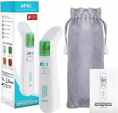 AFAC Infrared Thermometer Adults Kids Forehead And Ear Thermometer • £8.50