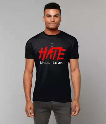 Official Justin Credible Wrestling I Hate This Town T-Shirt WWE WWF WCW ECW • £18