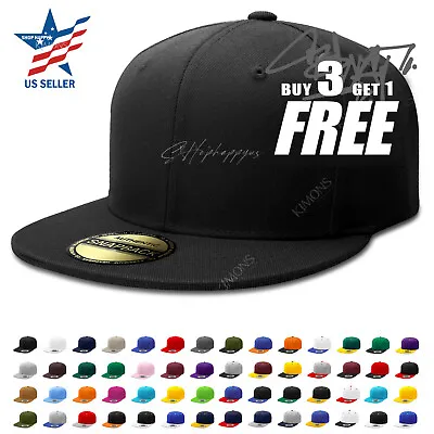 Snapback Hat Flat Baseball Cap Trucker Solid Plain Blank Men Hip Hop Army CS • $8.95