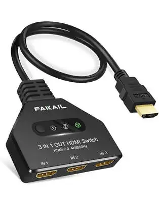 Upgrade 4K HDMI Switch 3 In 1 Out 3 Port HDMI Hub For PS4/5 Xbox FireStick Apple • $8.99