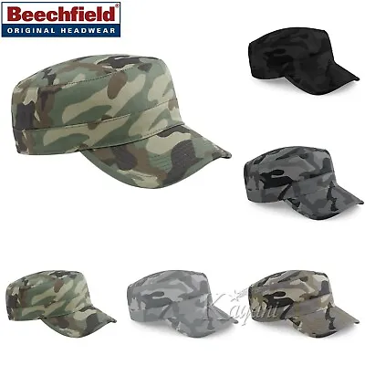 ARMY CAMO CAP Beechfield Men Women Military Cadet Combat Hunting Fishing Cap • £5.49