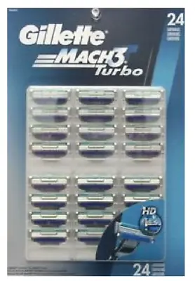 Mens Gillette MACH3 Turbo Refills Razor Blades - 24 Cartridges BLISTER • $48.99