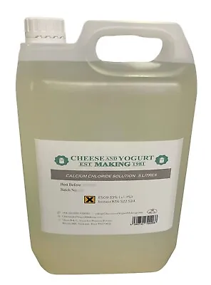 Calcium Chloride Solution For Use In Cheesemaking - 5L Container • £42.50