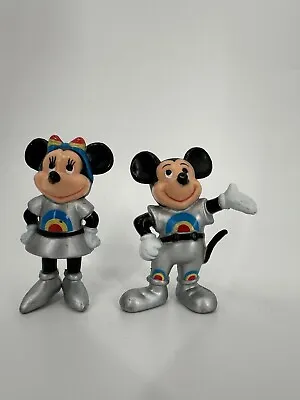 Vintage 1980s Disney Epcot Space CAPTAIN Mickey & Minnie Mouse Set PVC Figures • $19.99