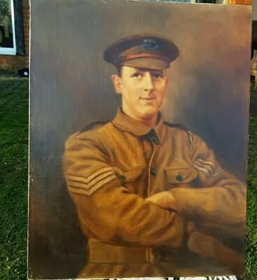 1916 WW1 Oil Painting Sergeant In The Civil Service Original By  Marie Selwyn • £285