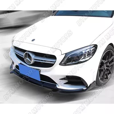 For 2019-2021 Mercedes W205 C-Class Painted Black Front Bumper Body Kit Lip 3PCS • $65.99